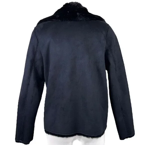 Uniqlo Black Faux Suede and Faux Fur Women’s Jacket in size Small - Picture 7 of 9